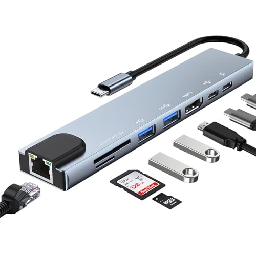 8-in-1 USB-C Hub with Ethernet and 4K HDMI