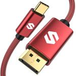 Silkland Red USB-C to DisplayPort Cable 6.6ft