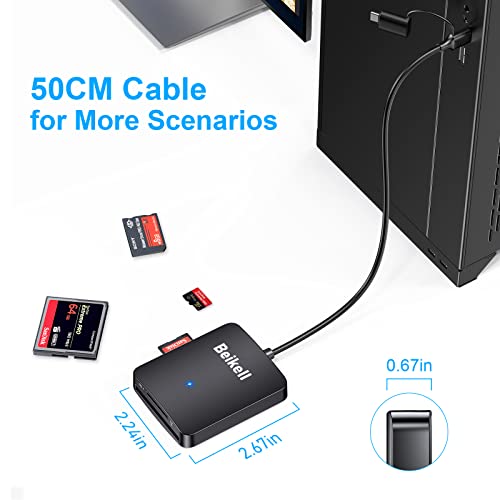 Beikell 4-in-1 USB & USB-C Card Reader