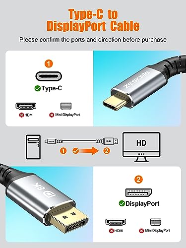 2m USB-C to DisplayPort Cable - 8K/5K/4K