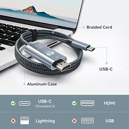 USB C to HDMI Cable 4K@60Hz 2M Braided