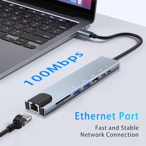 8-in-1 USB-C Hub with Ethernet and 4K HDMI