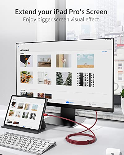 Silkland Red USB-C to DisplayPort Cable 6.6ft