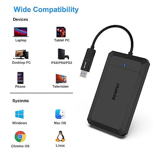 BENFEI Tool-Free USB-C External Hard Drive Enclosure