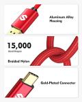 Silkland Red USB-C to DisplayPort Cable 6.6ft