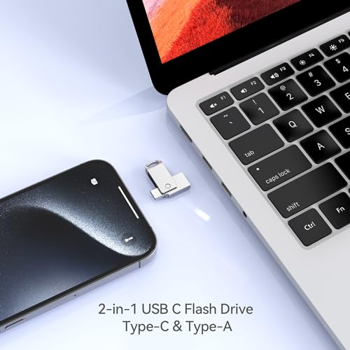 JOIOT 128GB Dual USB-C and USB-A Flash Drive