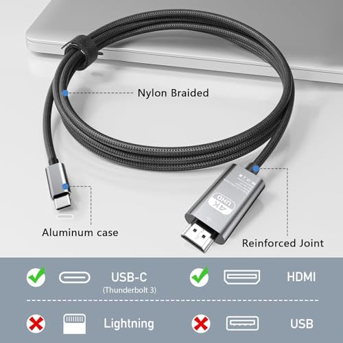 Avigers 4K USB-C to HDMI Cable, 2M