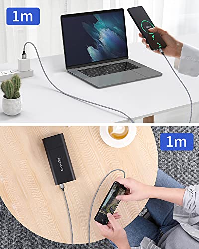 Baiwwa 1m USB A to USB C Cable 2Pack