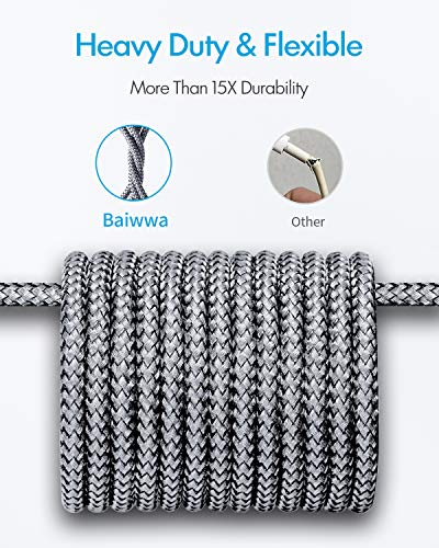Baiwwa 1m USB A to USB C Cable 2Pack