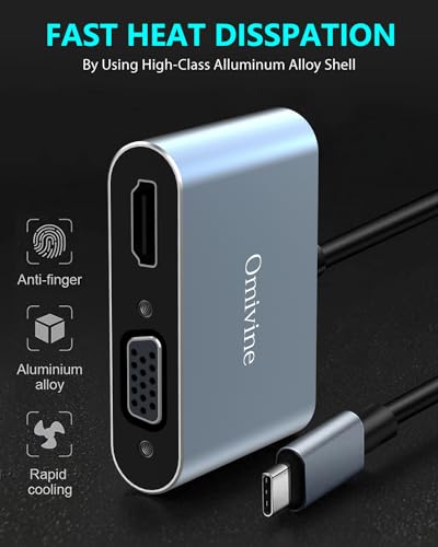 4-in-1 USB-C Hub: HDMI, VGA, USB 3.0