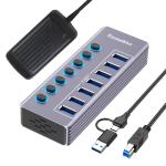 Tccmebius 7-Port USB 3.0 Hub with Switches