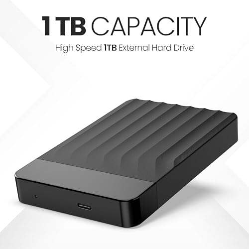 1TB USB-C Portable Hard Drive for All Devices