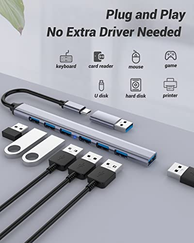 7-Port USB-C Hub with Aluminum Design