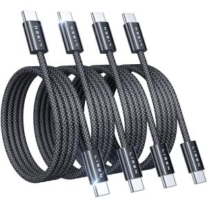 LISEN 60W USB C to USB C Charger Cable 4-Pack