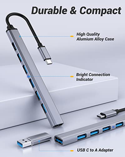 7-Port USB-C Hub with Aluminum Design