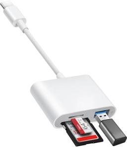 USB-C SD Card Reader with Triple Port Adapter