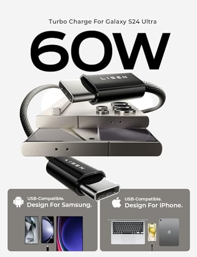 LISEN 60W USB-C Fast Charger Cable 4-Pack