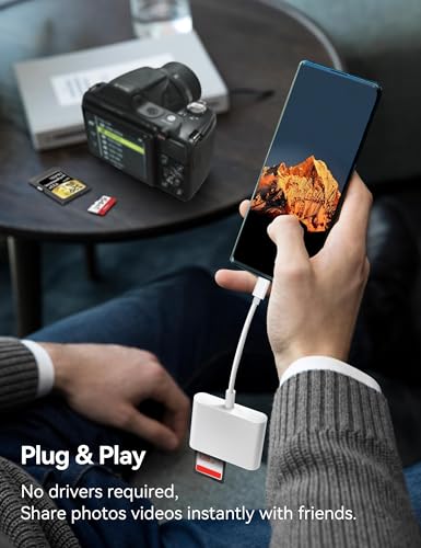 USB-C SD Card Reader with Triple Port Adapter