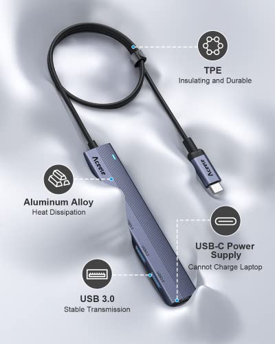 Aceele Aluminum USB-C Hub with 4 Ports