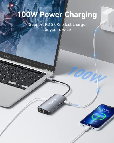 8-in-1 USB C Hub with HDMI and Ethernet