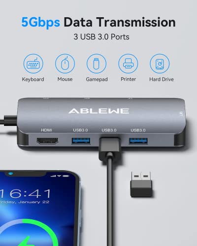 8-in-1 USB C Hub with HDMI and Ethernet