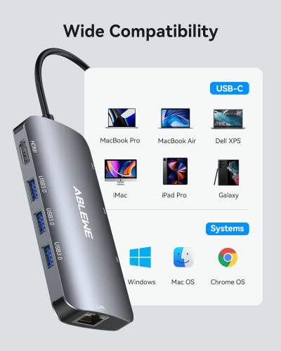 8-in-1 USB C Hub with HDMI and Ethernet
