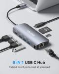 8-in-1 USB C Hub with HDMI and Ethernet
