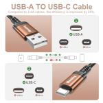 1M Braided USB A to C Fast Charging Cable