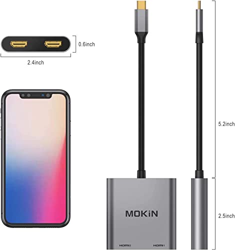 USB-C Dual HDMI Adapter for Multiple Monitors