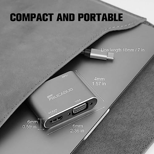 4-in-1 USB-C to HDMI VGA Adapter Hub