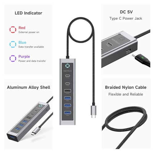 RSHTECH 7-in-1 USB-C Hub with 10Gbps Speed