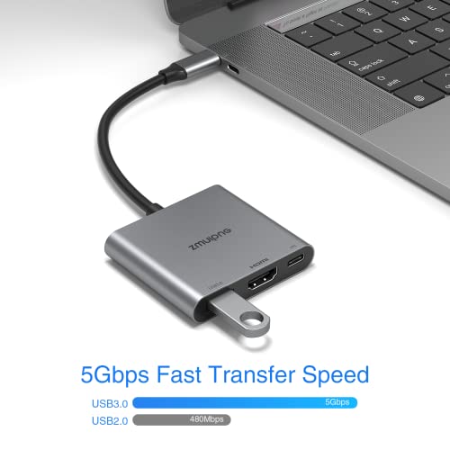 USB C to HDMI 3-in-1 Adapter, 4K Output