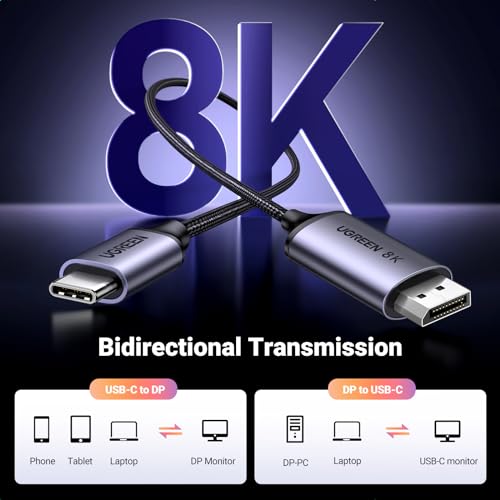 UGREEN 8K USB-C to DisplayPort Cable 2M