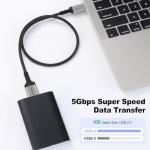 USB C to Micro B Cable 0.5M Nylon Braided