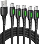 INIU USB-C Charger Cable 5-Pack for Fast Charging
