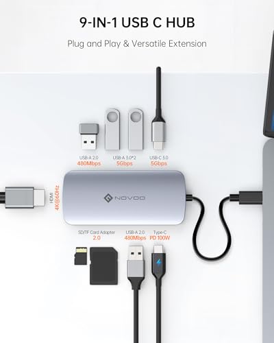 NOVOO 9-in-1 USB-C Hub with 4K HDMI
