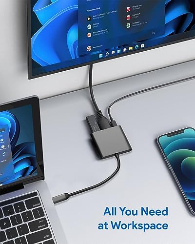 USB C to HDMI 3 in 1 Adapter, 4K Support