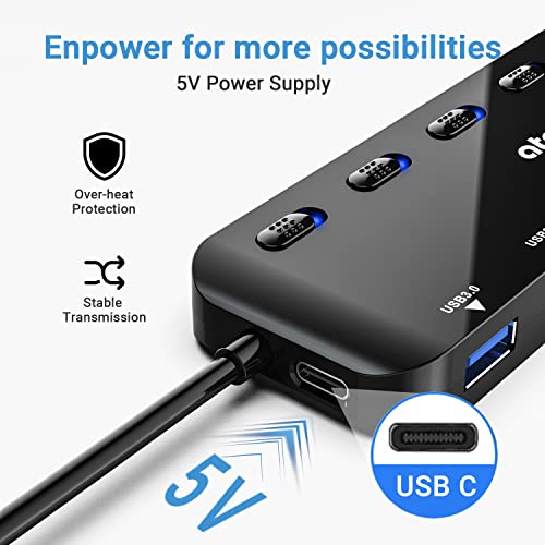 Atolla 7-Port USB-C Hub with LED Switches