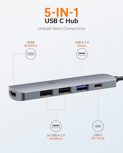 NOVOO USB C Hub with 4K HDMI and 3 USB-A