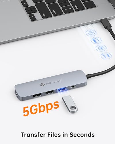 NOVOO USB C Hub with 4K HDMI and 3 USB-A