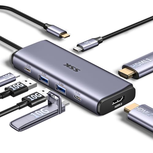 SSK 10Gbps USB-C Hub with Dual 4K HDMI