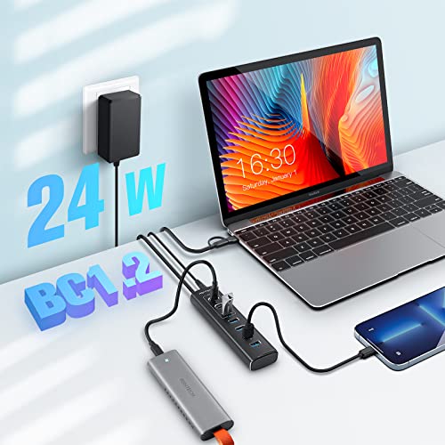 RSHTECH 7-Port Powered USB-C Hub with Fast Data