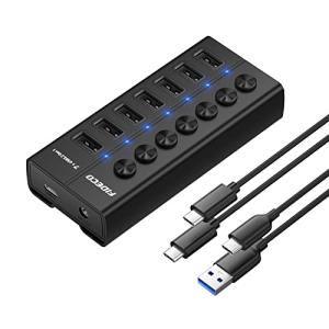 FIDECO 7-Port USB 3.0 Hub with Switches