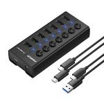 FIDECO 7-Port USB 3.0 Hub with Switches