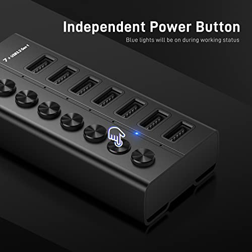 FIDECO 7-Port USB 3.0 Hub with Switches