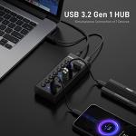 FIDECO 7-Port USB 3.0 Hub with Switches
