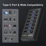 FIDECO 7-Port USB 3.0 Hub with Switches