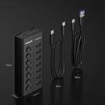 FIDECO 7-Port USB 3.0 Hub with Switches