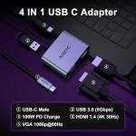 4-in-1 USB-C Hub with HDMI and VGA