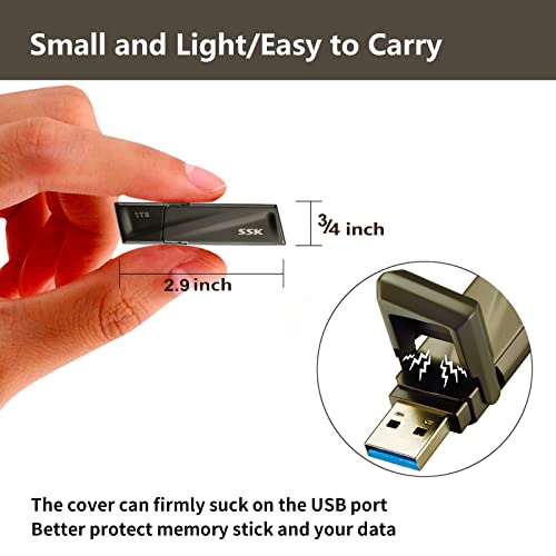 SSK 1TB USB-C SSD with USB Adapter